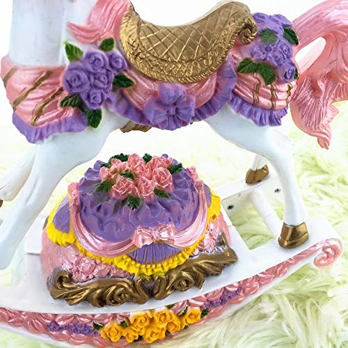 POPgifts Laxury Horse Music Box,Pendulum,Jewelry Box Design,Pink