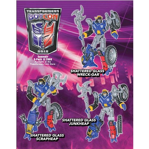 Junkions Shattered Glass Botcon Exclusive Action Figure 3 Pack-image