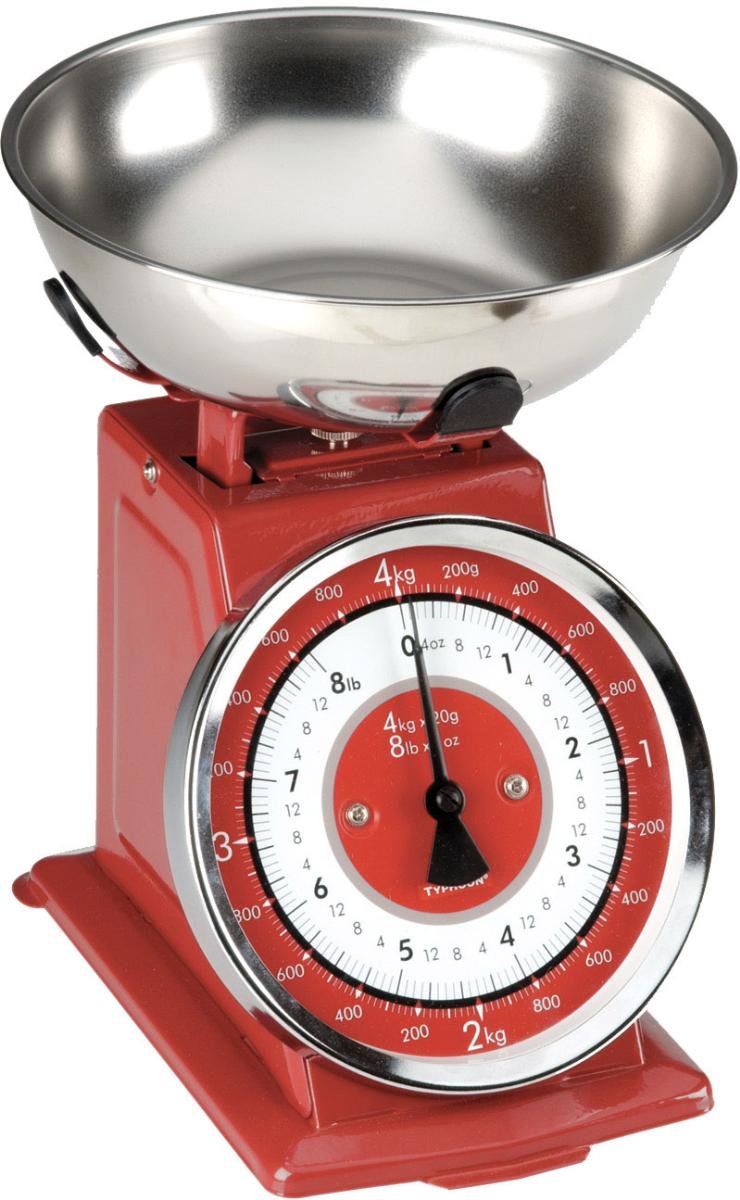 Typhoon Retro Red Stainless Steel Kitchen Scale 0