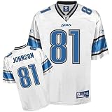 Calvin Johnson #81 White Detroit Lions Reebok NFL Premier All Stitched Replica Jersey - MEDIUM