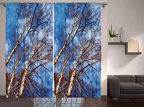 Digital Graphic Print Birch Tree Designer's Collection Window Curtain 2 Panel 108"x90" 4931 Exclusive Design