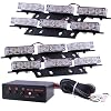 36 x Ultra Bright Blue and Red LED Emergency Warning Use Flashing Strobe Lights Bar For Windshield Dash Grille