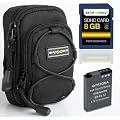 SET mit Tasche Bundlestar Blackstar universal Schwarz + Akku f�r Nikon EN-EL12 + SDHC 8GB Class 6 -- F�r Nikon CoolPix S9300 S9100 S8100 S8200 P300 P310 S1200pj AW100