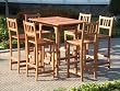 7pc Outdoor FSC Wood Patio Bar Dining Set