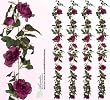 Four 6' Artificial Rose Garlands Silk Flowers_Burgundy