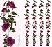 Four 6' Artificial Rose Garlands Silk Flowers_Burgundy