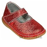 Wee Squeak Baby Toddler Girl Red Sparkle Maryjane Shoes 3-12