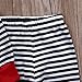 3pcs Set Newborn Baby Boys Girls Striped Deer Tops Pants Hats Outfits (70/0-6months, Red)