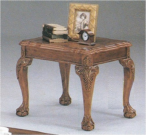 Kitchen: BALL AND CLAW DESIGN END TABLE WITH SHELL INSERT