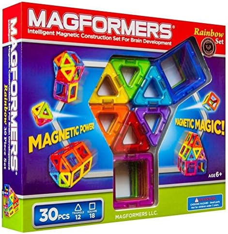 Magformers Magnetic Building Construction Set - 30 Piece Rainbow Set New