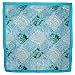 100% Satin Charmeuse Silk Cross Hatch Paisley Square Scarf - Blue