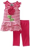 Good Lad Baby-Girls Infant Pink Stripe Knit Legging Set, Pink, 24