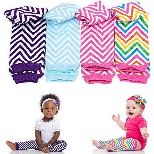 juDanzy baby or toddler girl Zig Zag 4-Pack of Chevron Leg Warmers
