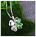 KATGI Fashion White Gold Plated Austrian Crystal Lucky Four Leaf Clover Pendant Necklace