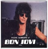 Bon Jovi - Richie Sambora (Head Shot) - 1 1/4" Square Button / Pin - AUTHENTIC EARLY 1990s - DISCONTINUED &amp; LIMITED QUANTITY!