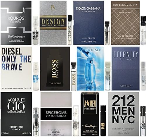 Men's Designer Fragrance Sampler - Lot of 12 Cologne Vial Samples