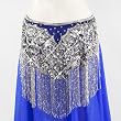 Silver Beaded and Sequinned Hip Scarf/Shawl with Fringe