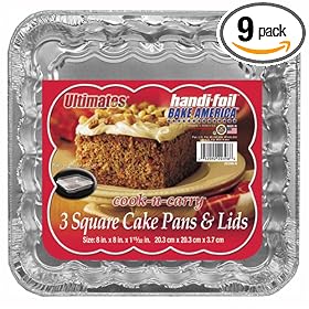 Handi-foil Cook-n-carry Square Cake Pan With Lid   (Pack of 9)