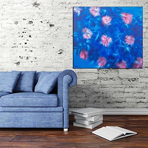 Modern Floral ORIGINAL OIL Painting FRAMED Large Abstract Wall Art on Canvas 30" x 34" 100% Hand Painted Artwork Home Decoration Picture Made by a Professional Artist Ready to Hang Available in ONE Exemplar in Oil