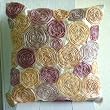 Vintage Dreams - Throw Pillow Covers - Satin Pillow Cover with Silk Tissue Flowers