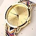 Tonsee New Women Knitted Braided Weaved Rope Band Bracelet Quartz Dial Wrist Watch