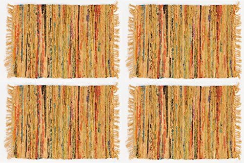 Sturbridge 12"x18" Woven Placemat in Mustard Color, Set of 4