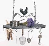 Rooster Wrought Iron Pot Rack - Country Pot Racks