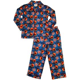 Bakugan Boys 8-20 Blue Brushed Coat Front Long Leg Pajama