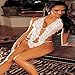Women's Sexy Hollow Out Elastic Lace bowknot OnePiece Lingerie Sleepwear Intimates White