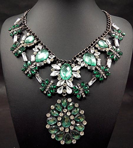 Uwant New Design Jewelry Green Gemstones Statement Party Fashion Necklace - Dressing Collar