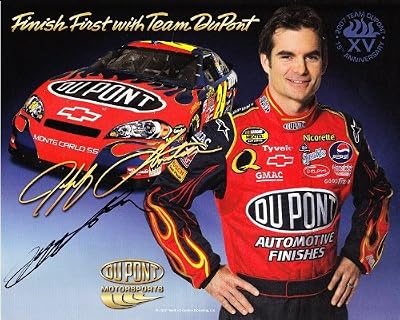 AUTOGRAPHED 2007 Jeff Gordon #24 DuPont Racing 75th Anniversary (Hendrick) Signed NASCAR 8X10 Photo Hero Card with COA