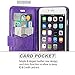 iPhone 6 Plus Case, LK [Stand Feature] iPhone 6 Plus Wallet Case, PU Leather Case Flip Cover + Screen Protector & Stylus for iPhone 6 Plus (Purple)
