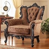 Hand-carved Solid Hardwood Antique Replica Grand-scale Armchair