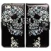 Bfun Packing Colorful Skull Black Card Slot Wallet Leather Cover Case for iPhone 6 Plus/6s Plus