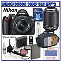 Nikon D3000 10MP Digital SLR Camera w/ 18-55mm AF-S DX VR Nikkor Zoom Lens & 55-200mm f/4-5.6G ED AF-S VR DX Autofocus Lens + Willoughby's 8GB SDHC Class 6 Travelers Bonus Pack #2