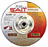 SAIT 22062 Type 27 9-Inch x 1/8-Inch x 5/8-11 Pipeline Long Life Specialty Grinding Wheels, 10-Pack