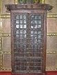Antique Rustic Jharokha Jaipur Hand Carved Teak Wood Indian Terrace Window Door
