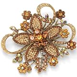 PalmBeach Jewelry Multi-Crystal Flower Pin