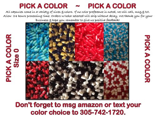 Empty Capsules Size 0 Two-Tone Colors 1000 Gelatin Capsules