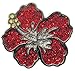 Navika Red Hibiscus Glitzy Ball Marker with Hat Clip