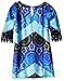 My Michelle Girls' Big Lace Printed Chevron Sheath Dress with Crochet Hem Sleeves