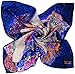 Salutto Women Square Scarf Silk Blue Klimt Virgin Printed Pure Satin