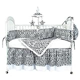 Hoohobbers 4-Piece Crib Bedding, Versailles Black