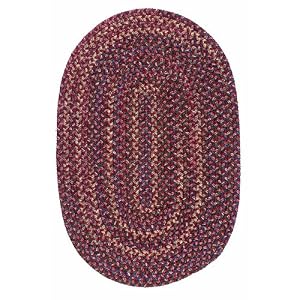 Midnight Burnt Brick Oval Braided Rug - 8x11'
