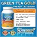 NutriGold Green Tea Extract GOLD 500 mg, 180 Vegetarian Capsules - Decaffeinated Green Tea Fat Burner Supplement for Weight-loss (98% Polyphenols, 50% EGCG)