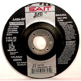 Click here to buy SAIT 22345 Type 27 4-1 2-Inch x .045-Inch x 7 8-Inch 13300 Max RPM A46N - Aluminum Thin High Speed... by SAIT.