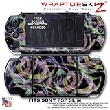 Neon Swoosh on Black WraptorSkinz Skin and Screen Protector Kit fits Sony PSP Slim (PSP 2000)