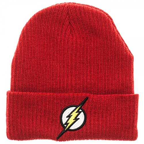 The Flash Bolt Logo Cuff Beanie, Red, One Size