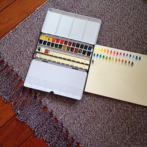 Joypower 12 24 48 Colors Solid Watercolor Empty Case Art Drawing Paint Iron Box (48 Colors)