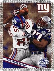 David Tyree Superbowl Giant Catch New York Giants Players Series Woven Tapestry 48x60 Throw Blanket - NFL Football